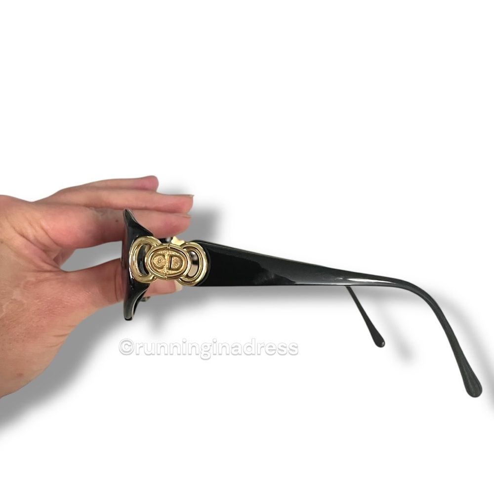 Vintage Christian Dior Black & Gold CD Logo Sunglasses 2851A - Picture 13 of 15